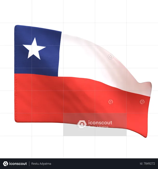 Chile Flag Flag 3D Icon