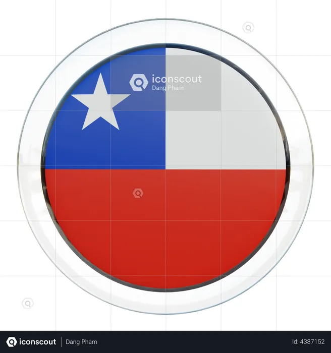 Chile Flag Glass Flag 3D Flag