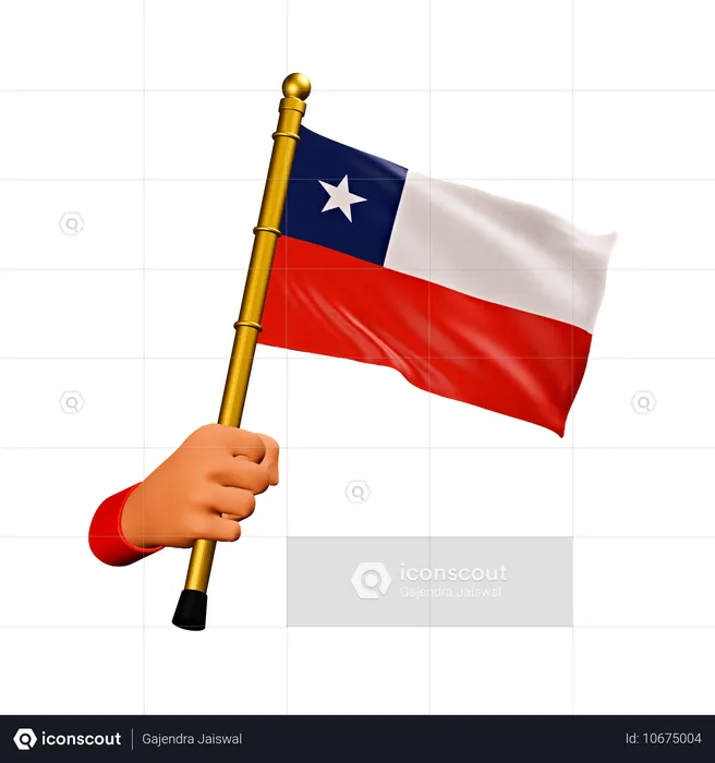 Chile-Flagge Flag 3D Icon