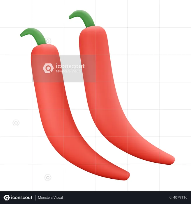 Ají picante  3D Illustration