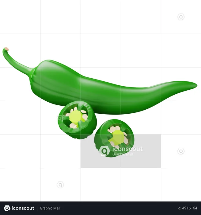 Chile verde  3D Icon