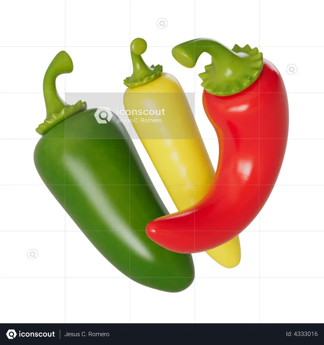 Chiles  3D Illustration