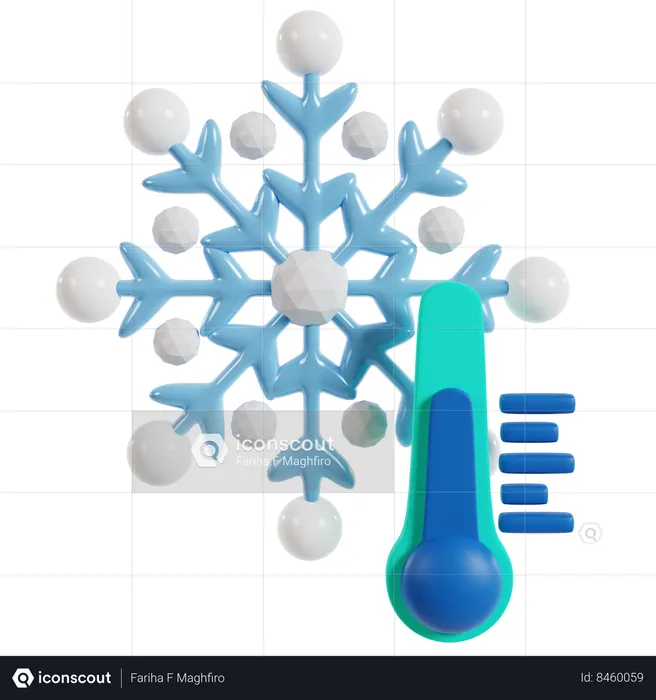Chilly Winter Symbols Display Temperature  3D Icon