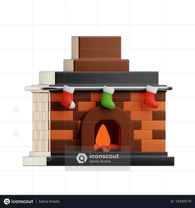 Chimenea de navidad  3D Icon