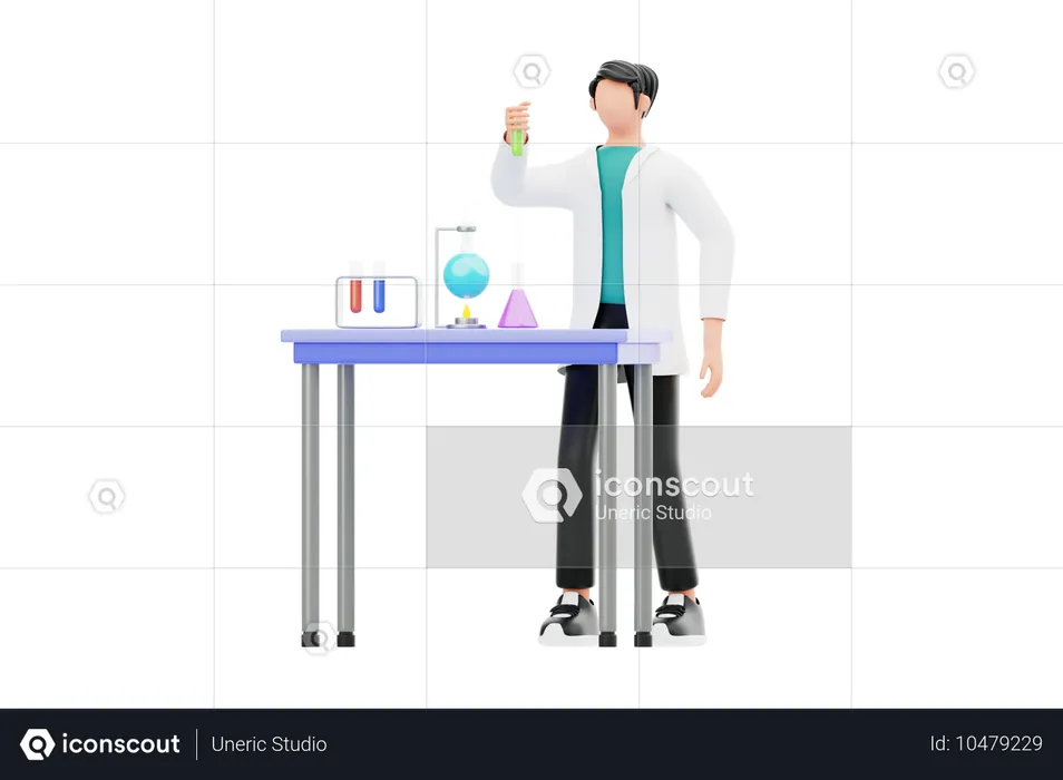 Laboratoire de chimie  3D Illustration