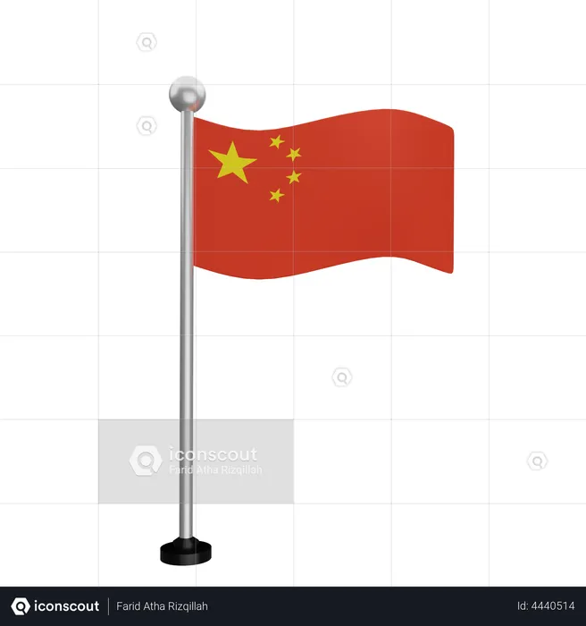 China Flag Flag 3D Illustration