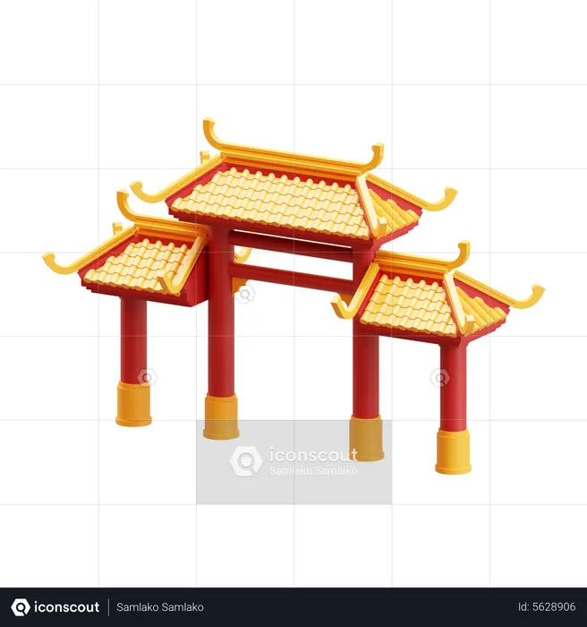 Chinatown Gate  3D Icon
