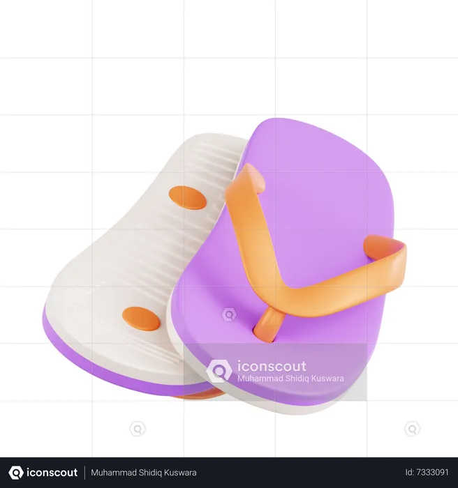 Sandálias de dedo  3D Icon