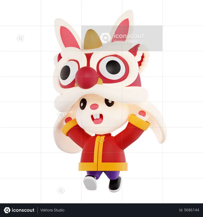 Chinese Bunny  3D Icon