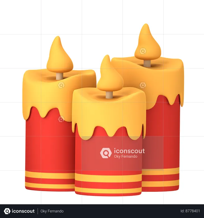 Chinese Candle  3D Icon