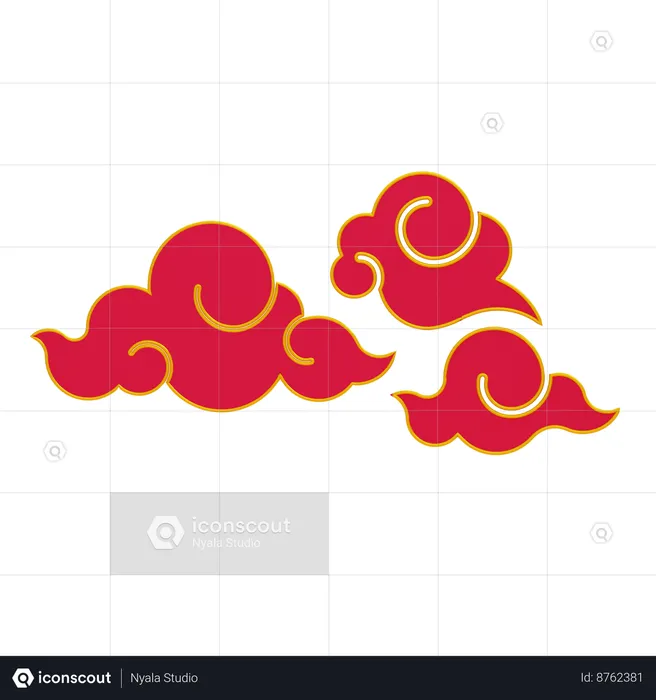 Chinese Cloud  3D Icon