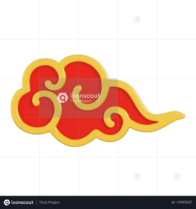 Chinese Cloud  3D Icon