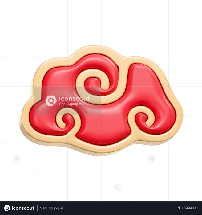 Chinese Cloud  3D Icon