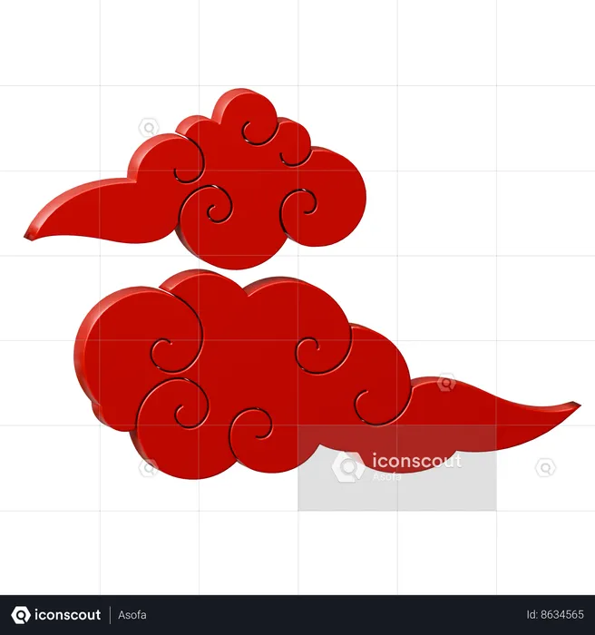 Chinese Cloud  3D Icon