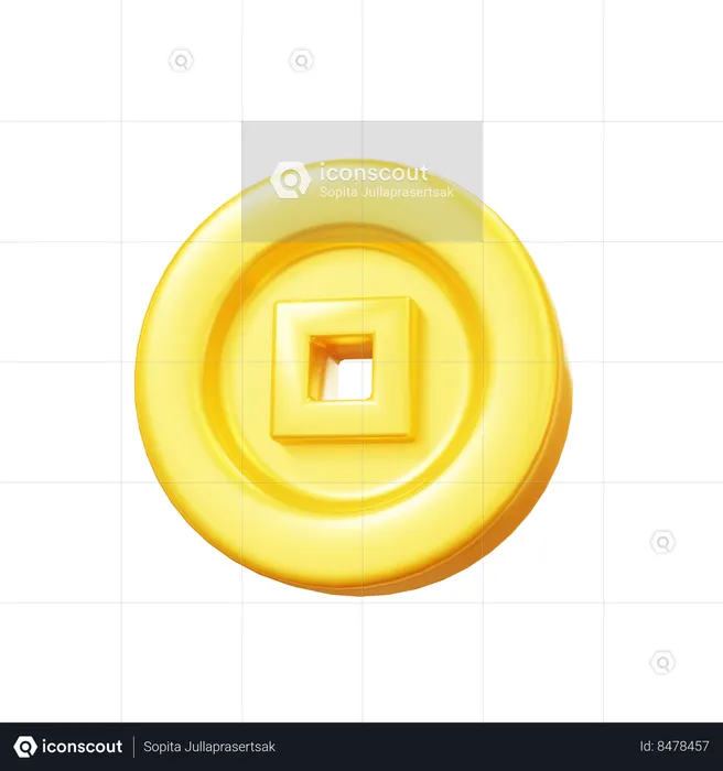 Chinese coin  3D Icon