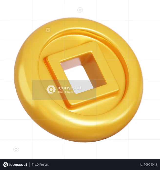 중국 동전  3D Icon