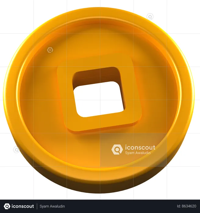 Chinese Coin  3D Icon