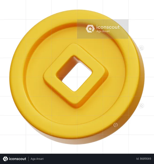 Chinese Coin  3D Icon