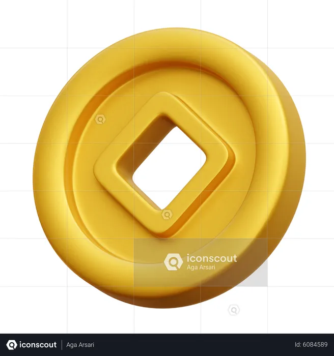 Chinese Coin  3D Icon