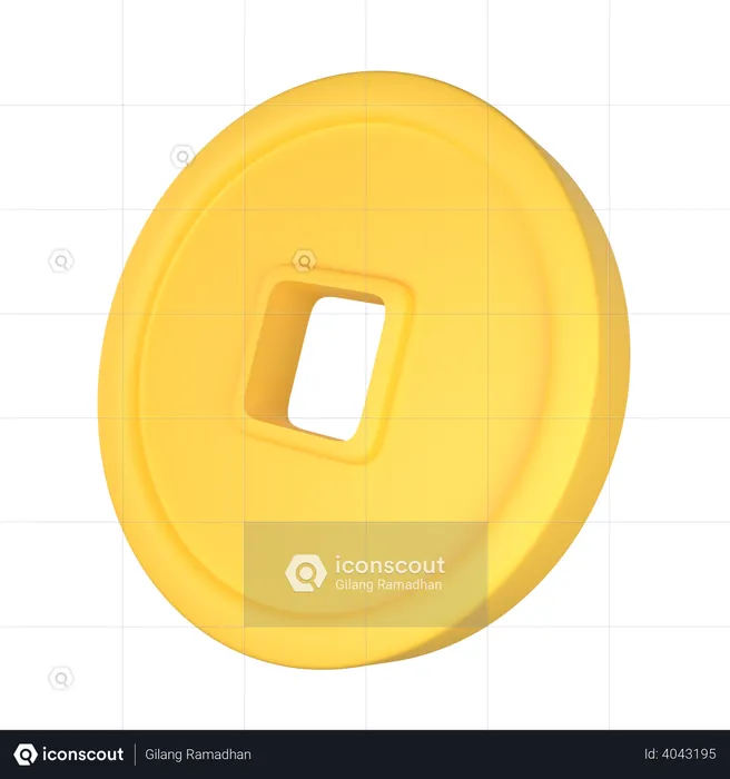 Chinese Coin  3D Illustration