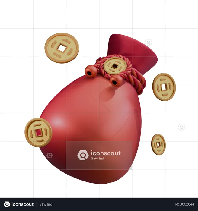 Chinese Coin Bag  3D Icon