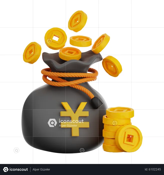 Chinese Coin Bag  3D Icon