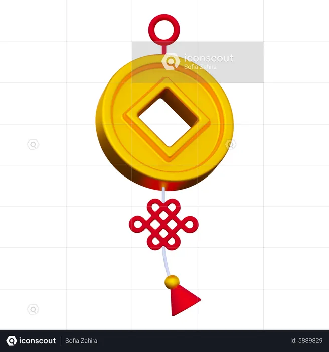 Chinese Coin Ornament  3D Icon