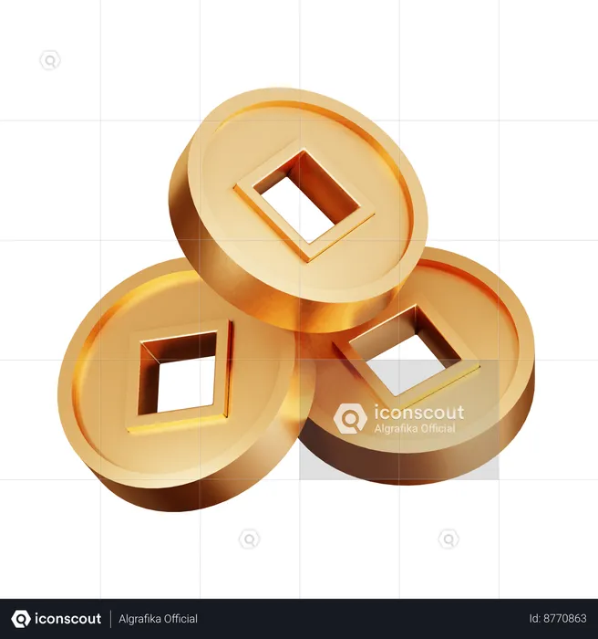 Chinese Coins  3D Icon