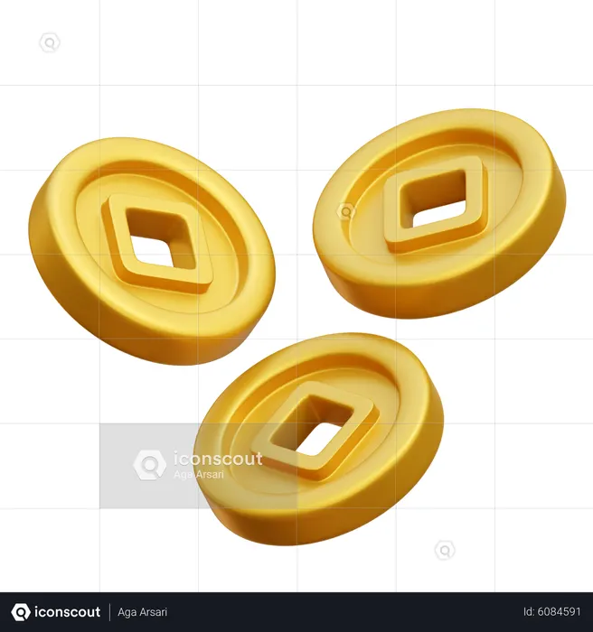 Chinese Coins  3D Icon