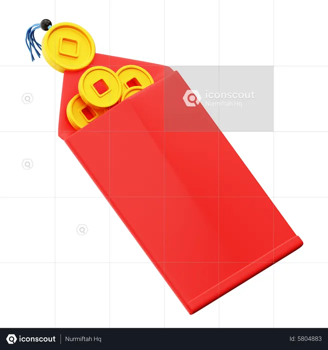 Chinese Coins Envelope  3D Icon