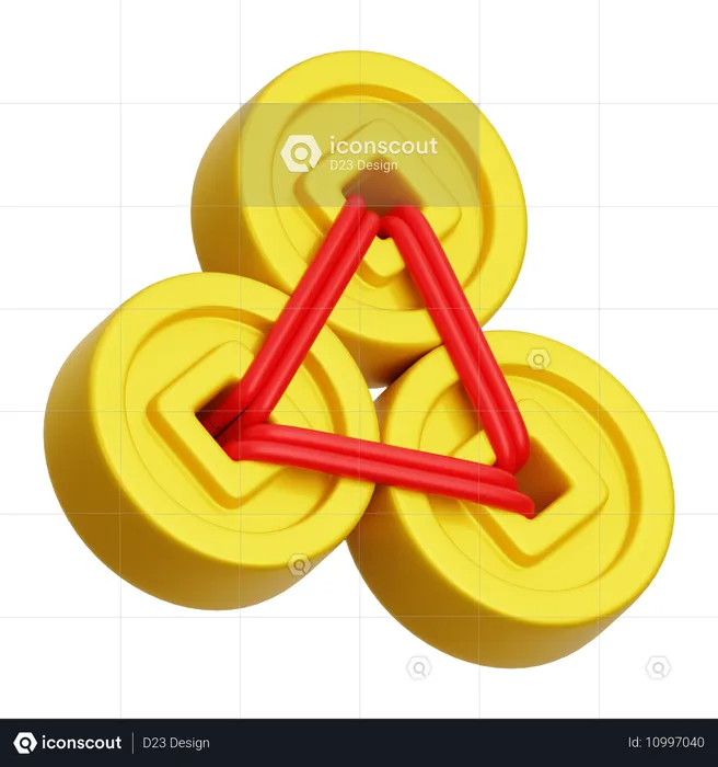 Chinese Coins Ornament  3D Icon