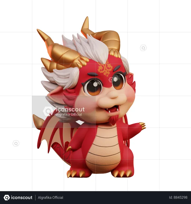 Chinese Dragon Celebrating New Year Party  3D Illustration