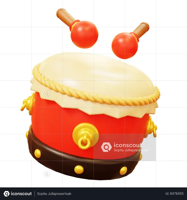 Chinese drum  3D Icon