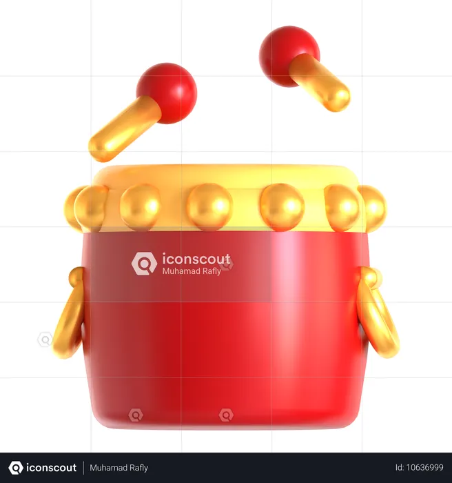 Chinese Drum  3D Icon