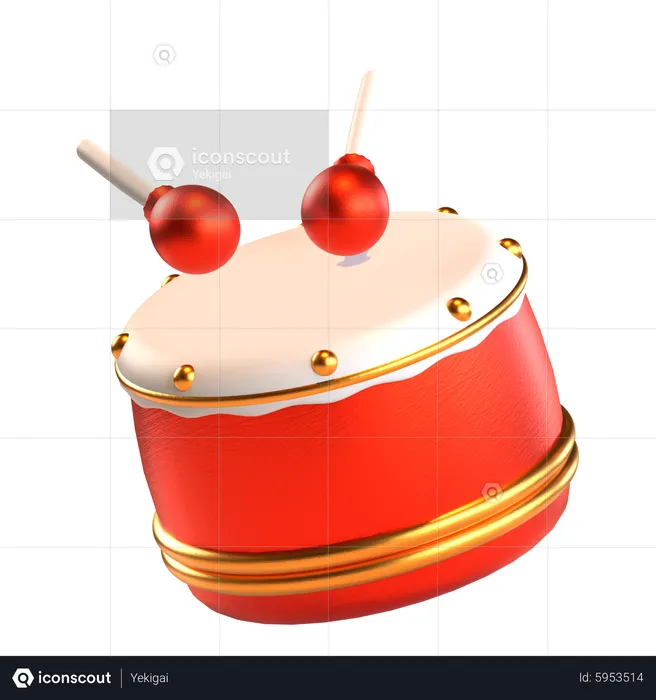 Chinese Drum  3D Icon