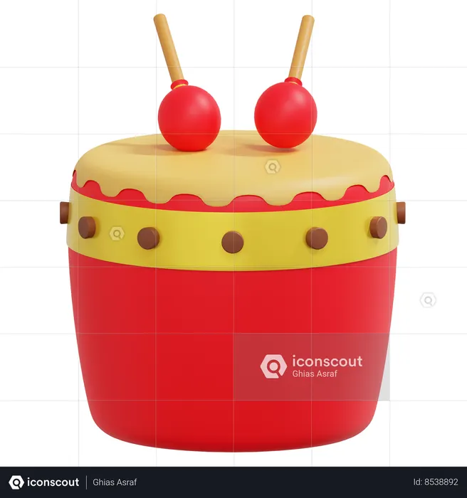 Chinese Drum  3D Icon
