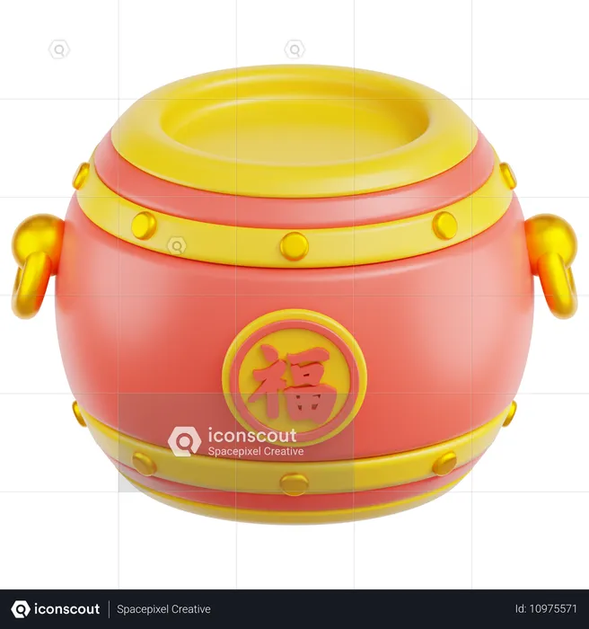 Chinese Drum  3D Icon