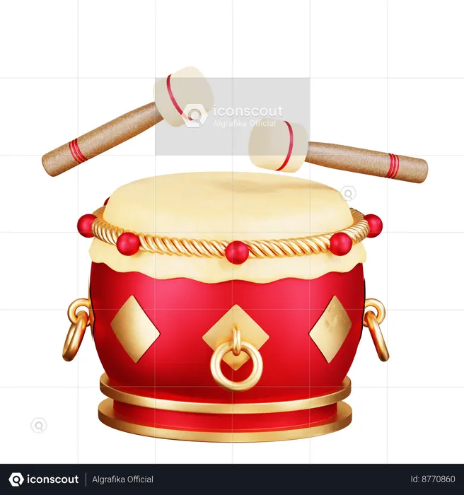 Chinese Drum  3D Icon