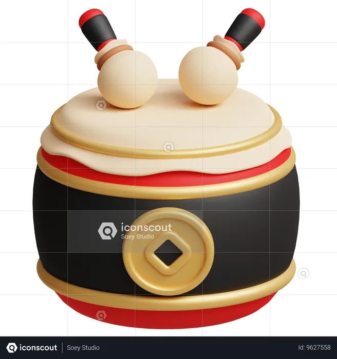 Chinese Drum  3D Icon