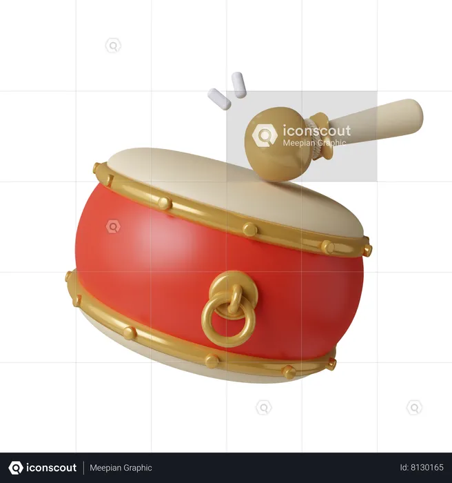 Chinese Drum  3D Icon