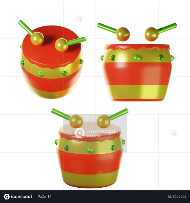 Chinese drums  3D Icon