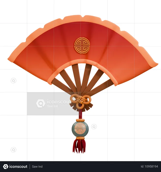 Chinese Fan  3D Icon