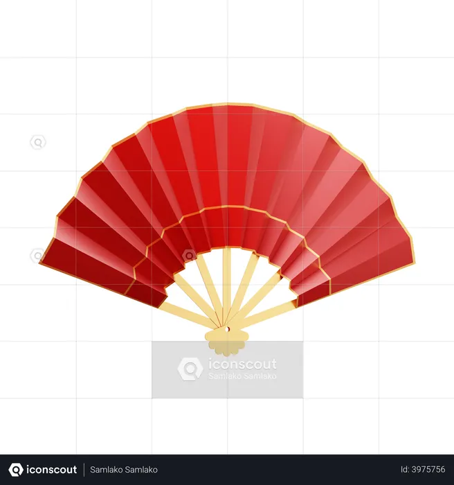 Chinese fan  3D Illustration