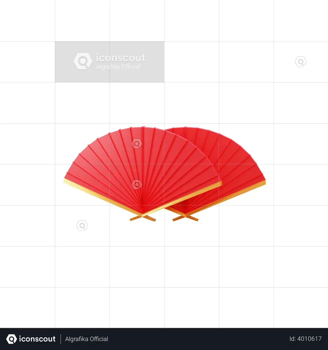 Chinese Fan  3D Illustration