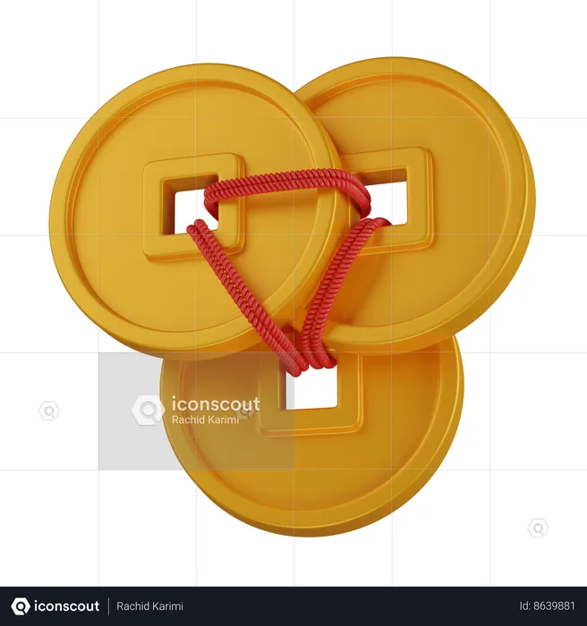 Chinese Fengshui Coin  3D Icon