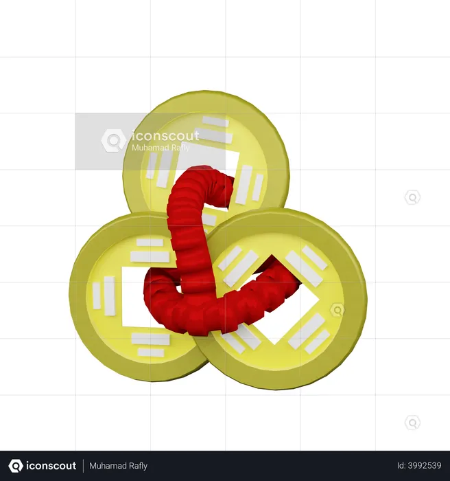 Chinese Fengshui Coin  3D Illustration