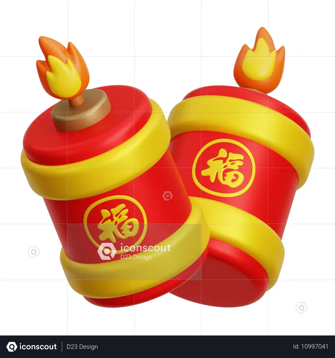 Chinese Firecracker 1  3D Icon