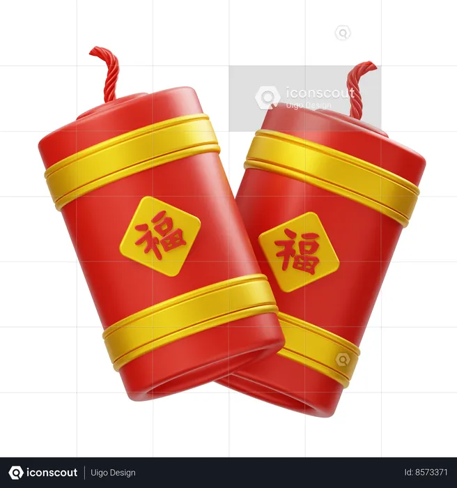 中国の爆竹  3D Icon