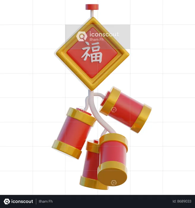 Chinese Firecracker  3D Icon