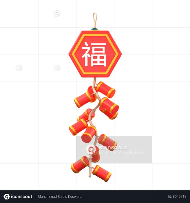 Chinese Firecracker  3D Icon